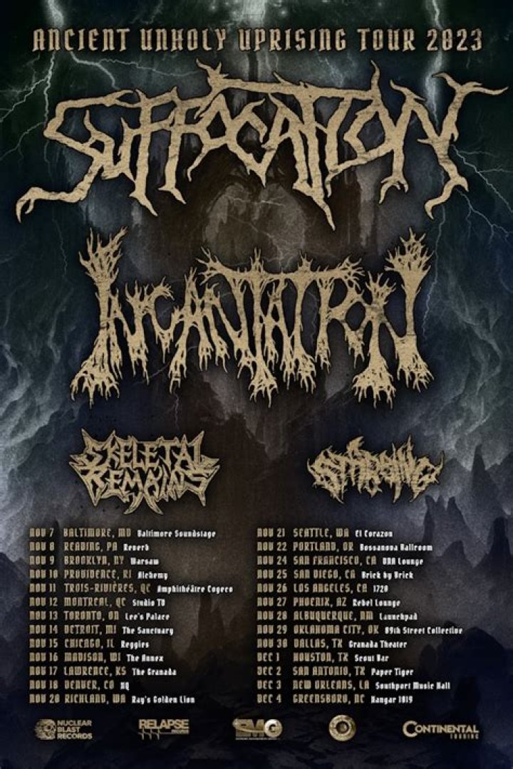 Incantation And Suffocation Share 2023 Tour Dates : How To Get Presale Code Tickets? - SarkariResult