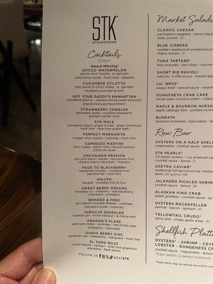 STK Steakhouse Thanksgiving Special Menu - SarkariResult